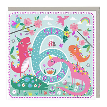 Card 6 Today Dinosaur Party Birthday